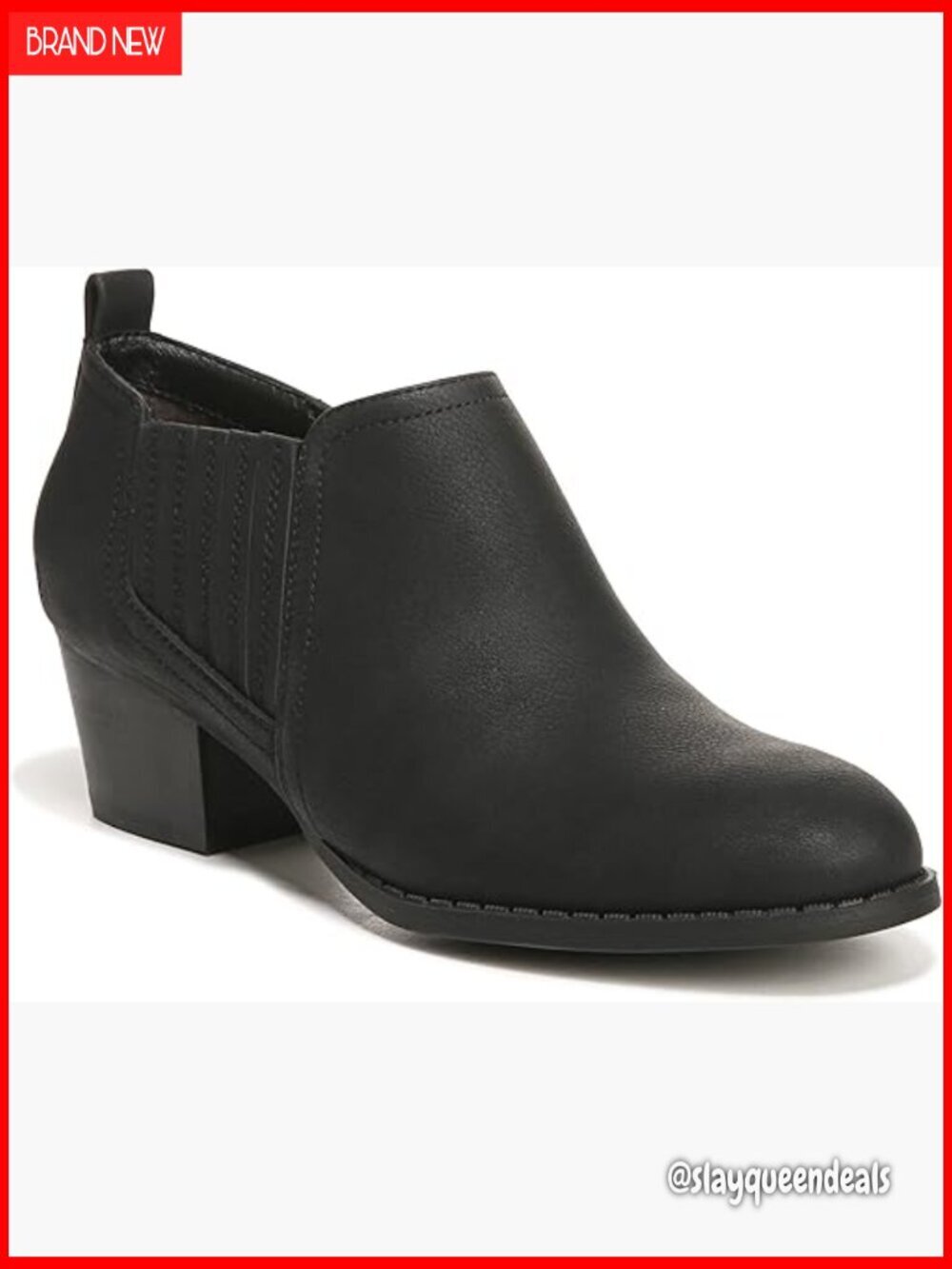 Western Ankle Booties with Block Heel, Faux Suede, Zip Closure